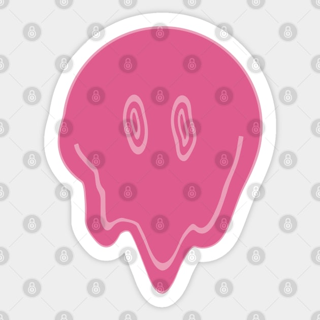 Smile Melt - Pink Sticker by LAEC